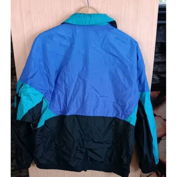Vintage Stagsport (M) Purple Black Green Zip-Up‎ Front Windbreaker - Picture 6 of 7